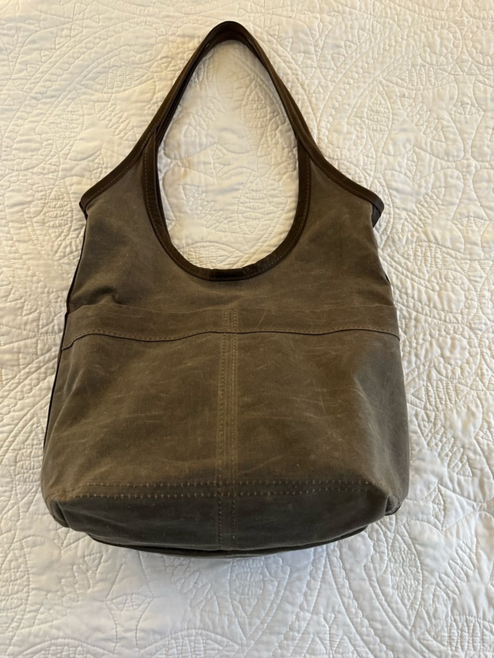 Olive Waxed Canvas Tote Bag